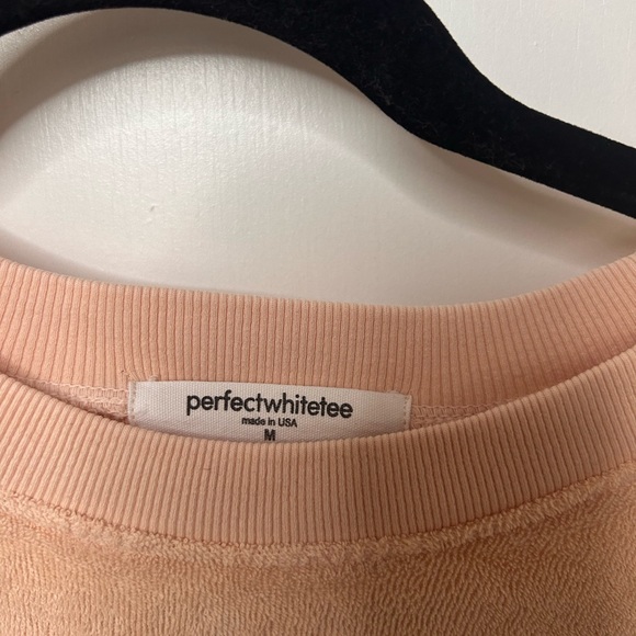 PERFECTWHITETEE SAYLOR TERRY SWEATSHIRT IN PEACHES & CREAM SIZE MEDIUM - Picture 2 of 7